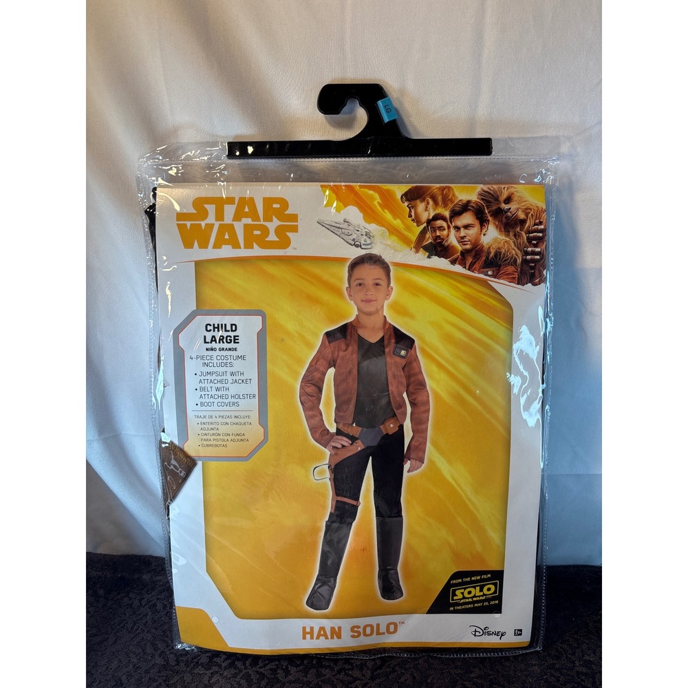 Star Wars Han Solo Costume Solo Movie Child Large 12-14 4pc Jumpsuit Holster NEW